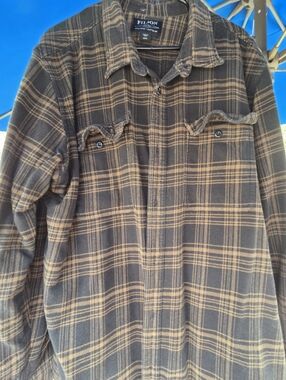 Filson Brown Plaid Button-Up Shirt Jacket